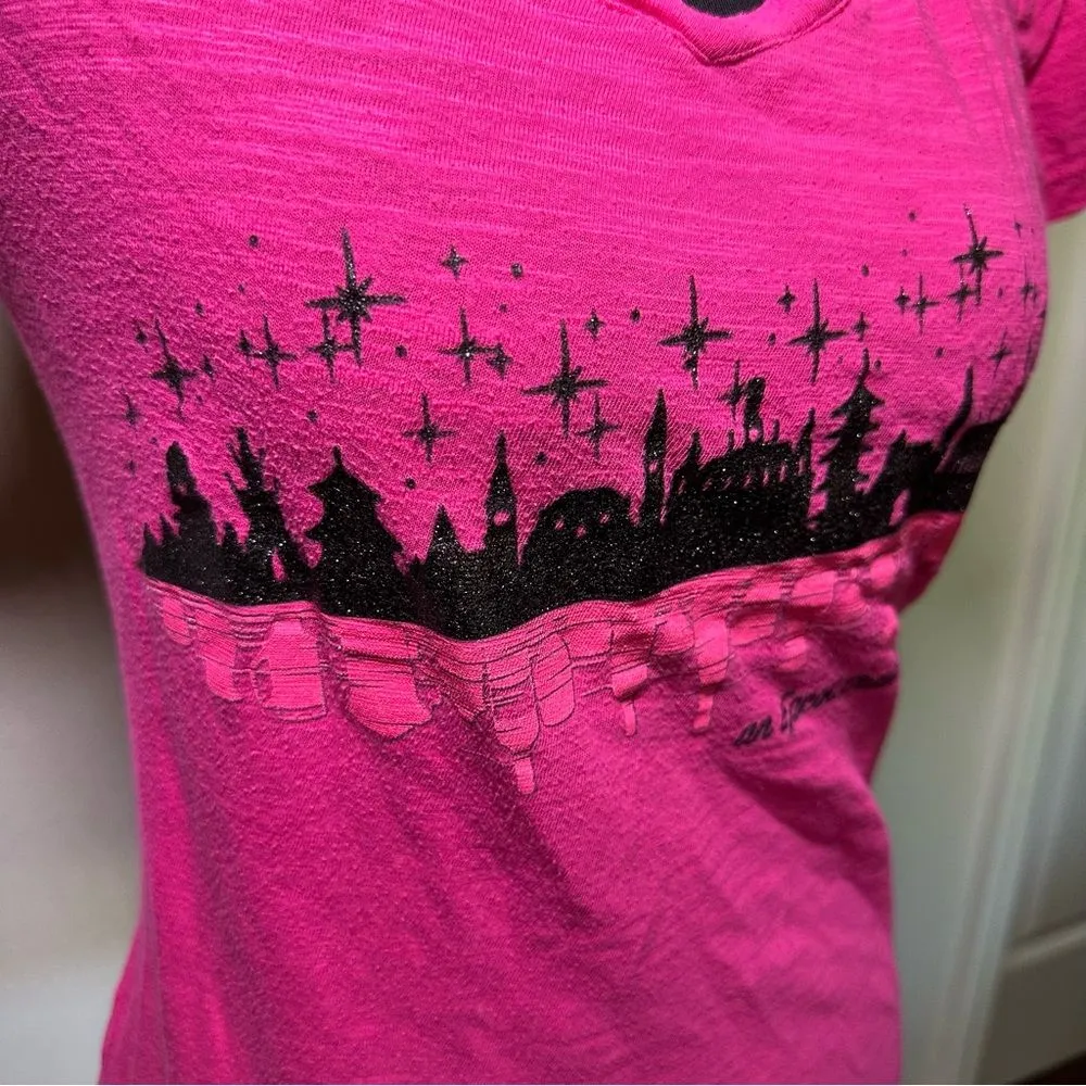 Disney Epcot Food And Wine Fest Shirt Women's XL Pink Short Sleeve V Neck - Image 6