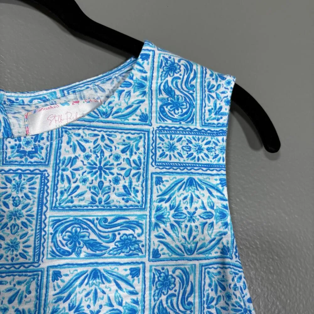 Stella Parker Women's Blue Patchwork Floral Sleeveless Top - Image 2