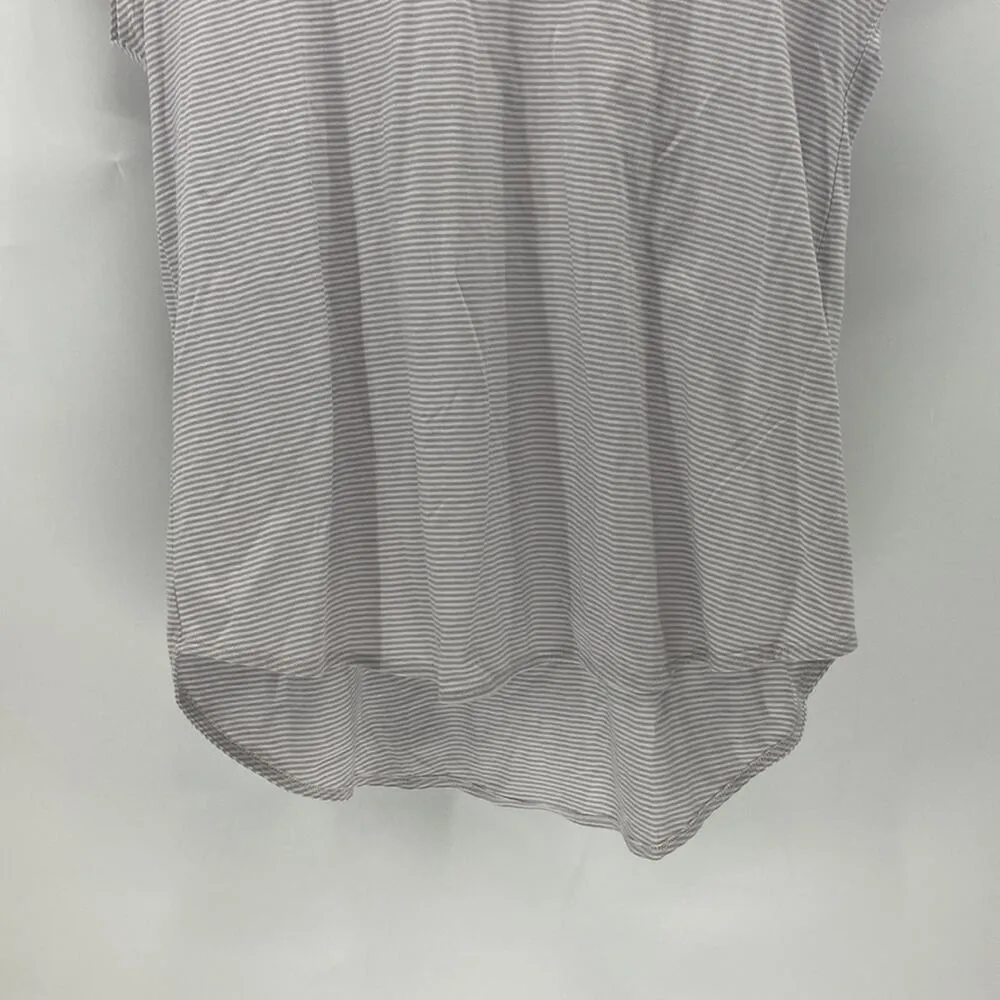 Eileen Fisher striped grey ho low oversized longline flowy short sleeve tunic - Image 3