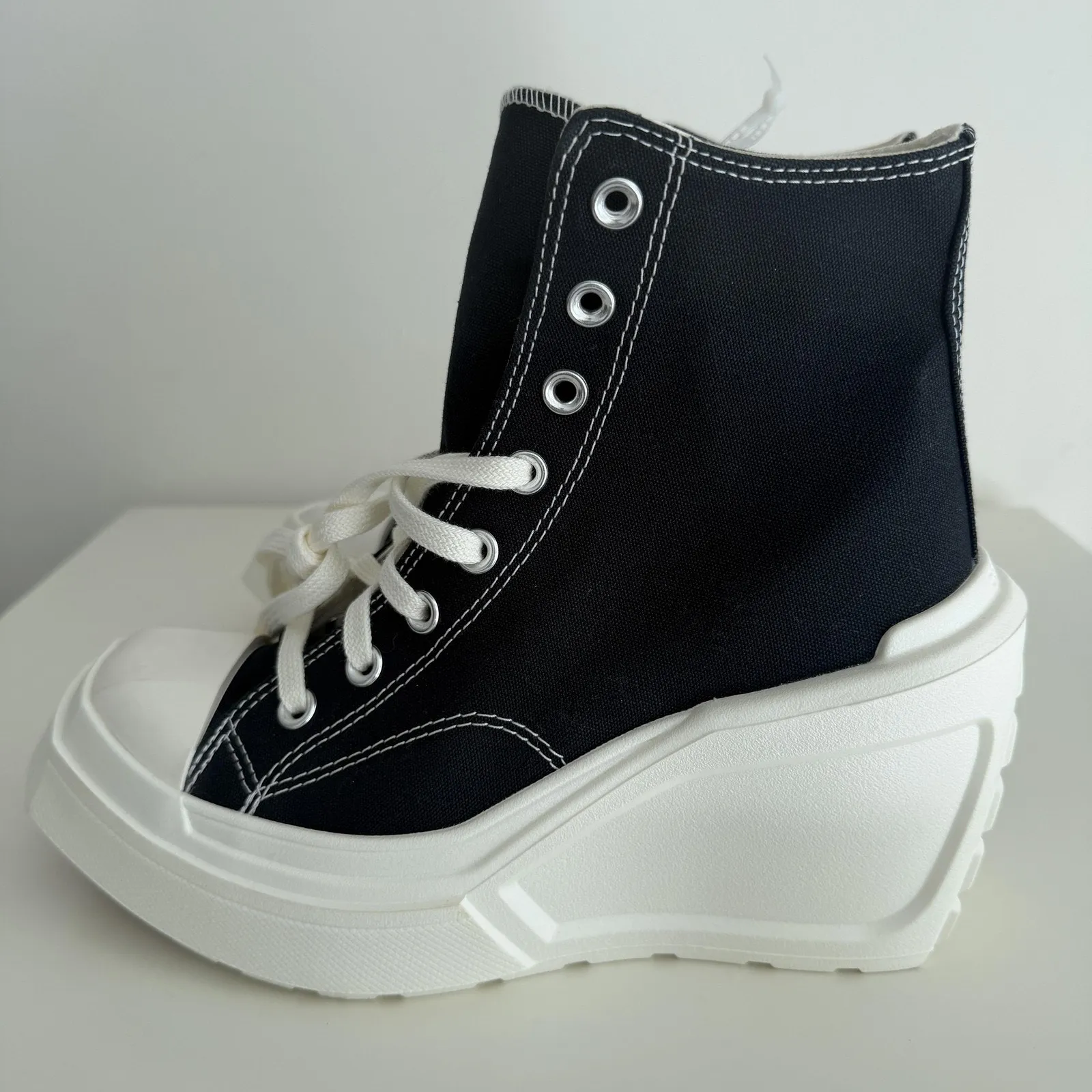 Converse Chuck 70 De Luxe Wedge Shoes Womens 8 Black Platform A06478C EU 39 - Image 6