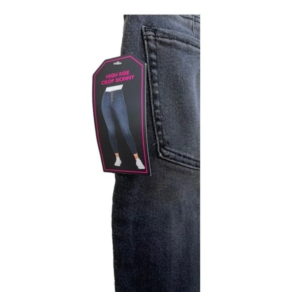 NOBO/ High Rise Crop Skinny Black Denim Capri‎ Retro Front Seam 15 - Image 5