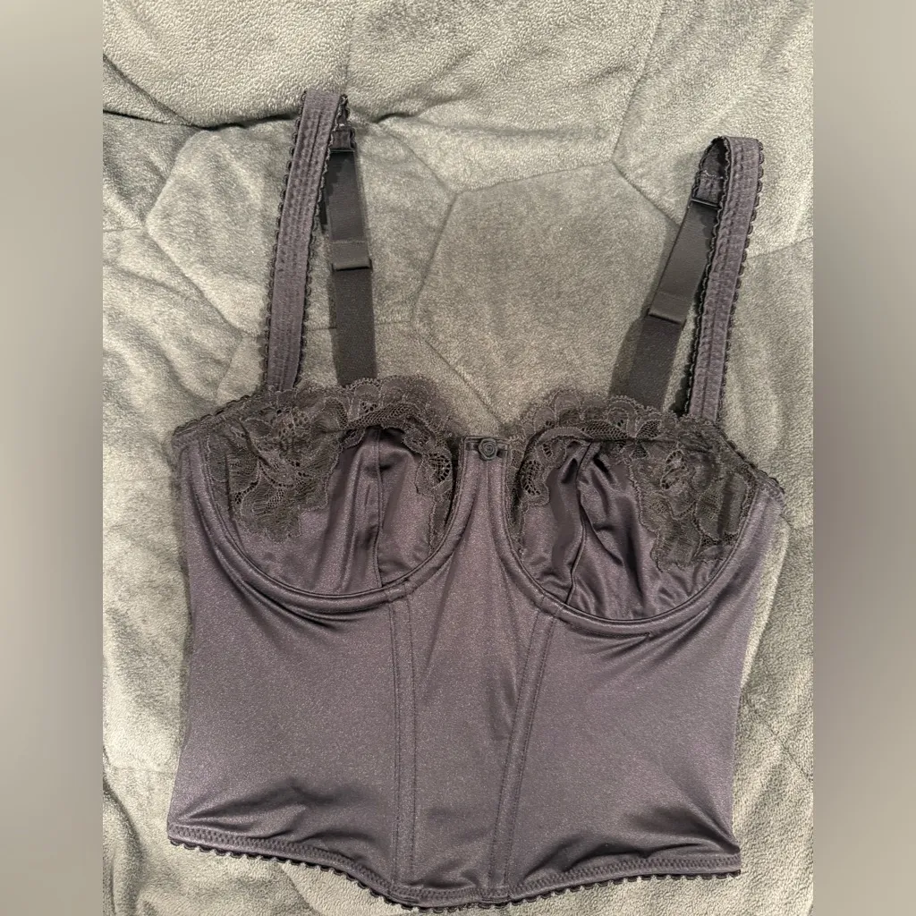 SKIMS Black Lace Bustier Corset Top XS - Image 3