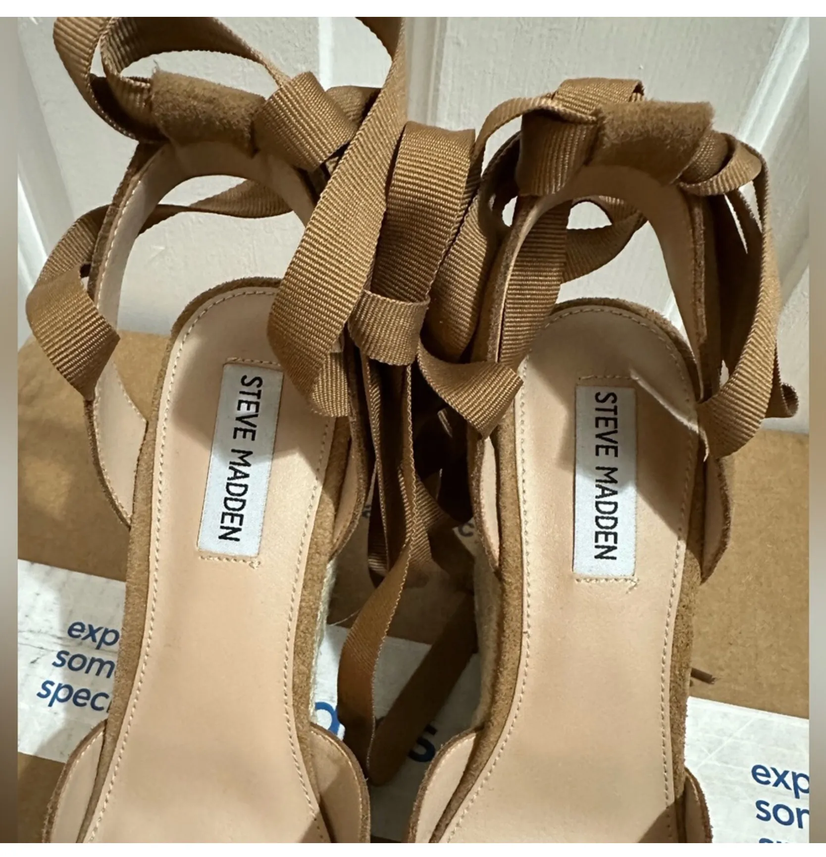 Secret Ankle-Tie Espadrille Wedges Sz 8.5 - Image 5