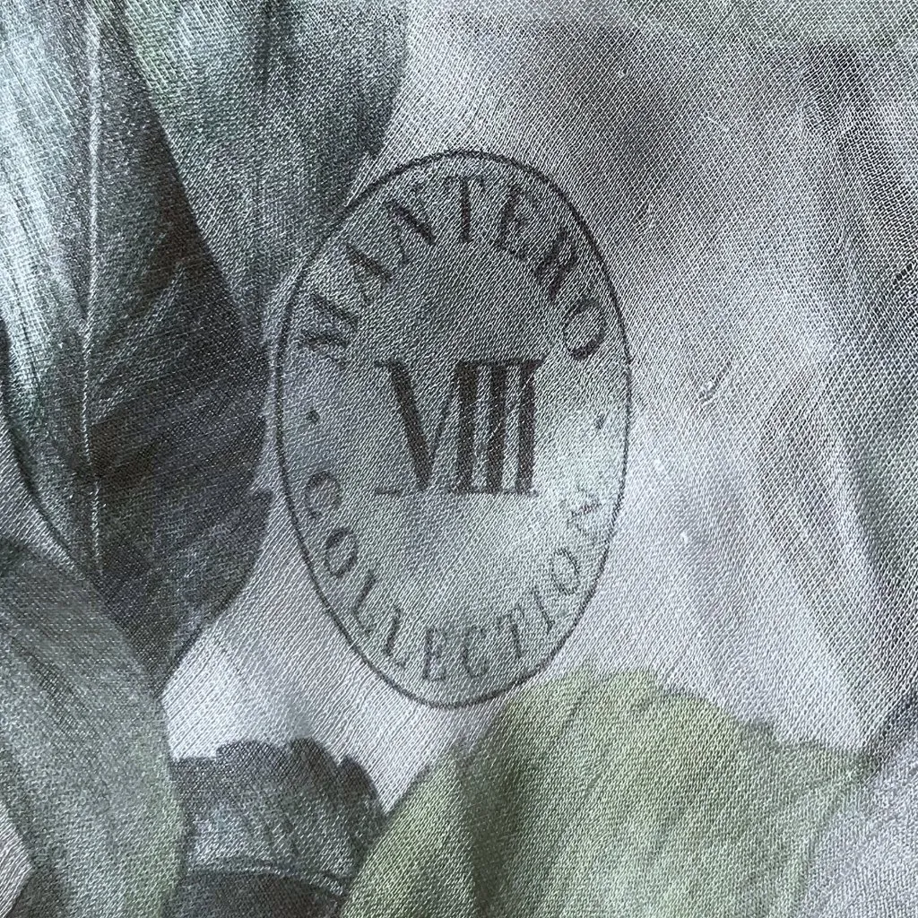 Vintage Mantero Collection Silk Blend Italy Floral Grey Scarf Whimsigoth Sheer Gray - Image 5