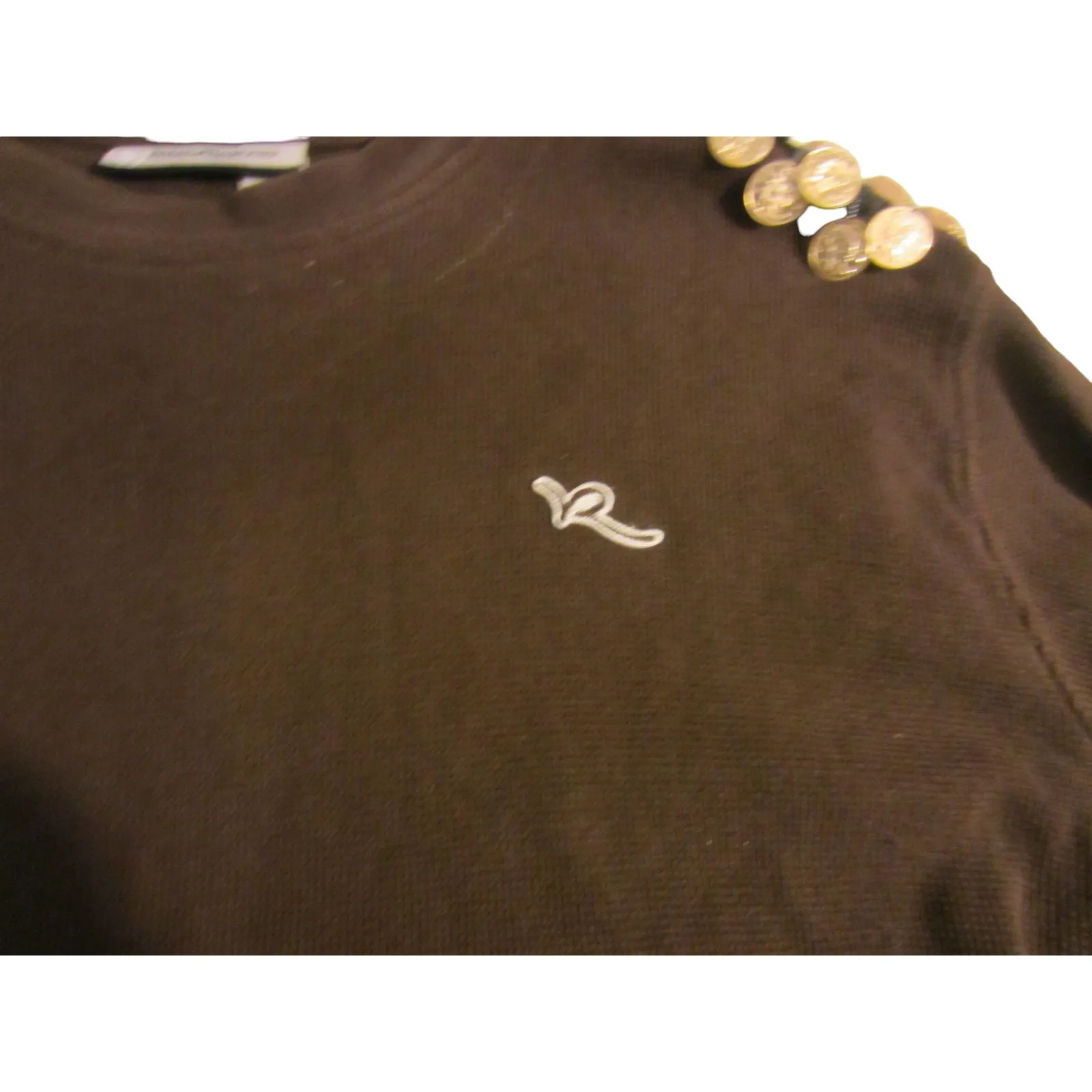 Rocawear Brown Long Sleeve Top Coin Trim Boho Style 3XL - Image 2