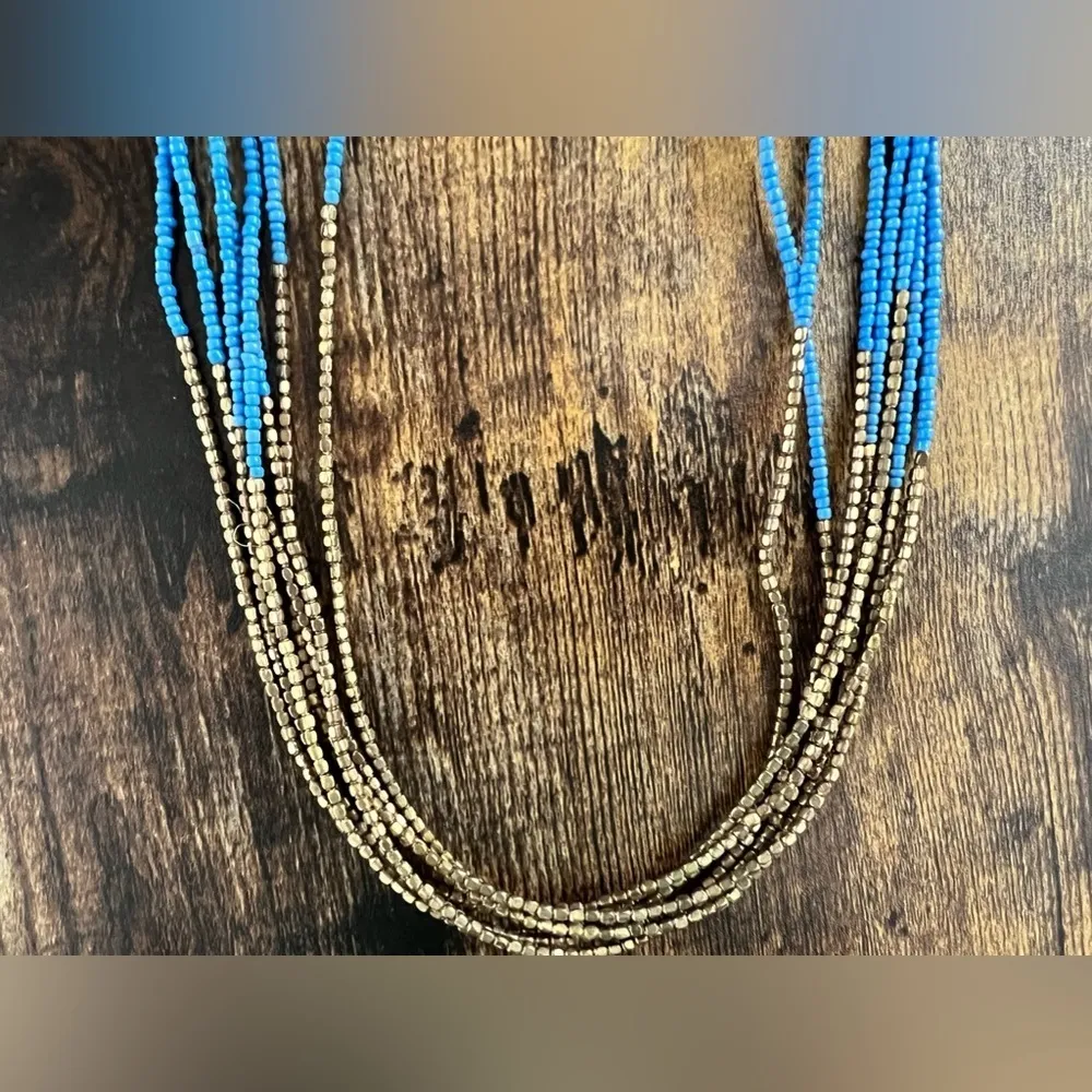 CURIA | long women’s beaded Blue - Image 2