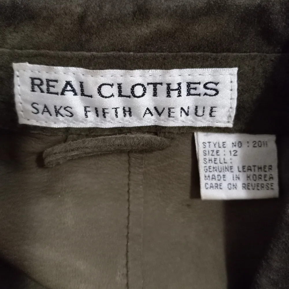 Real Clothes Saks Fifth Avenue 12 Suede Button Front Shirt - Image 9