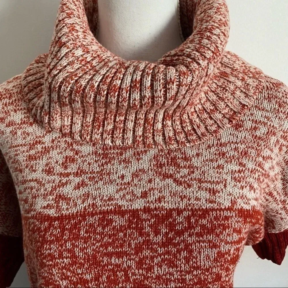 Love Rocks • Red Marled Striped Cowl Neck Sweater Size L - Image 2