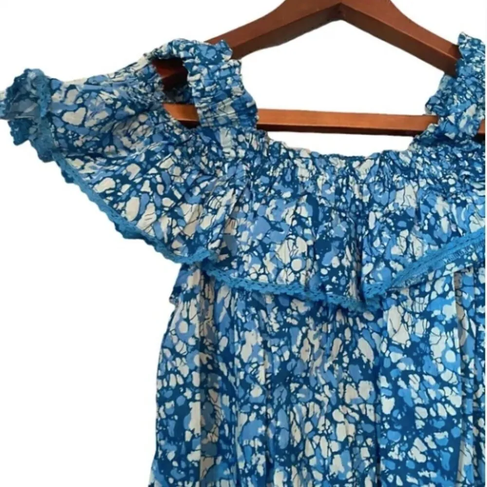 NEW House of Harlow 1960 × Revolve Turquoise Cold Shoulder Crop Top Blue Size L - Image 7