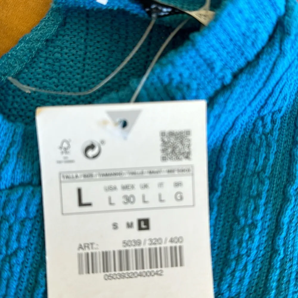 NWT ZARA CUT OUT CABLE KNIT CROP TOP BLOGGERS FAV BLUE Large - Image 7