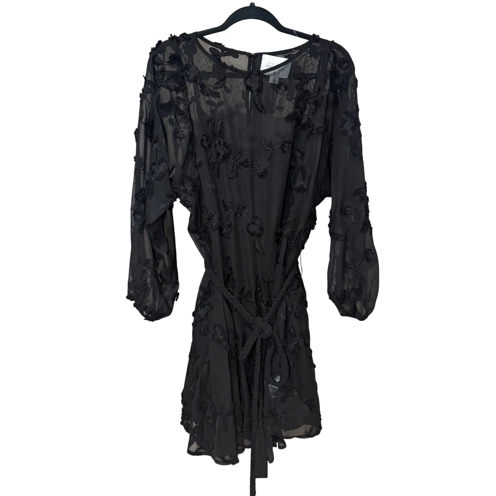 Anthropologie Mare Mare Amal Textured Embroidered Mini Dress Size Large - Image 3