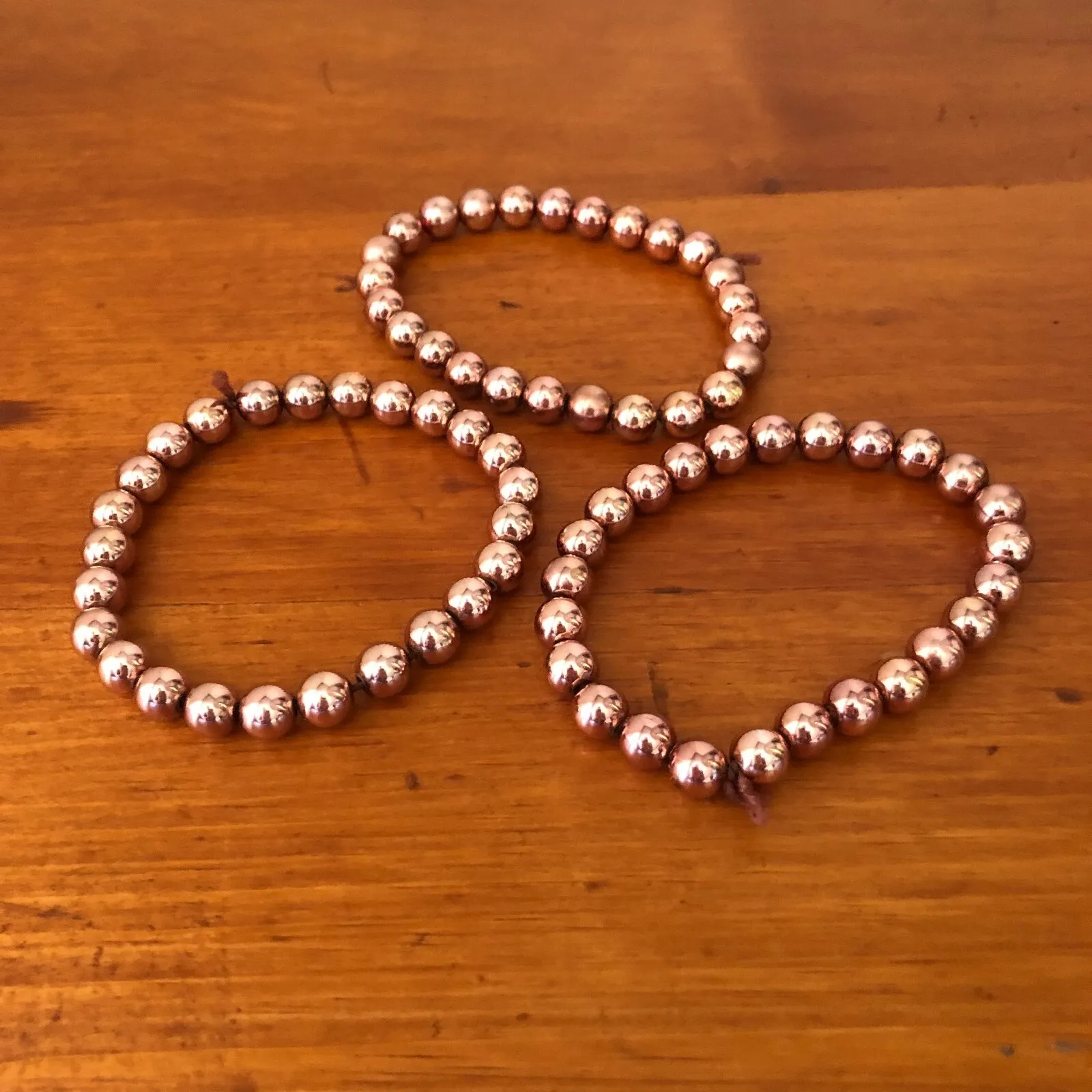 Lot of 9 Beaded Bracelet Stretch Boho Style with Gemstone Crystal Metallic Beads - Image 6