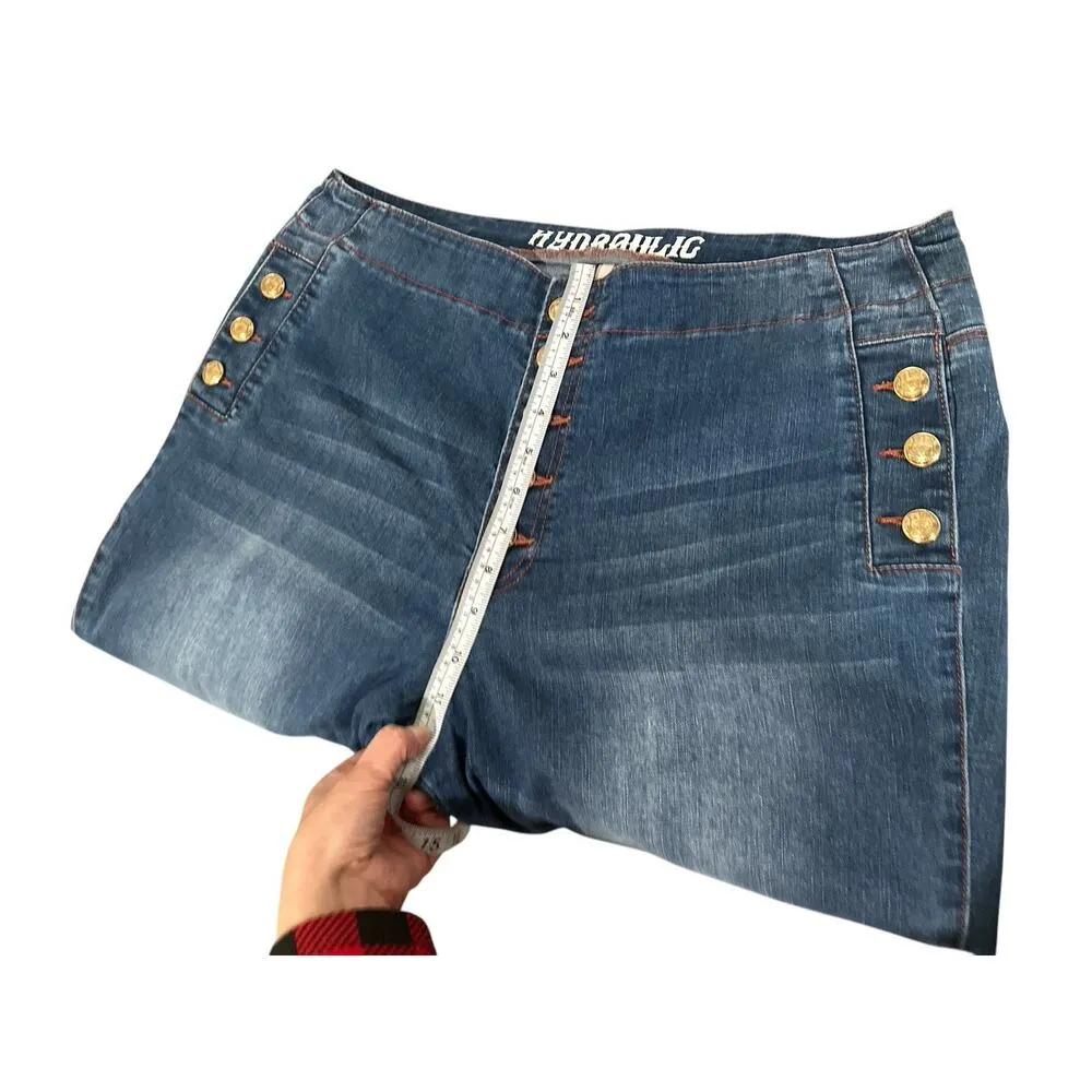 HYDRAULIC Women's 14 Murray High Rise Straight Leg Denim Jeans Blue - Image 5