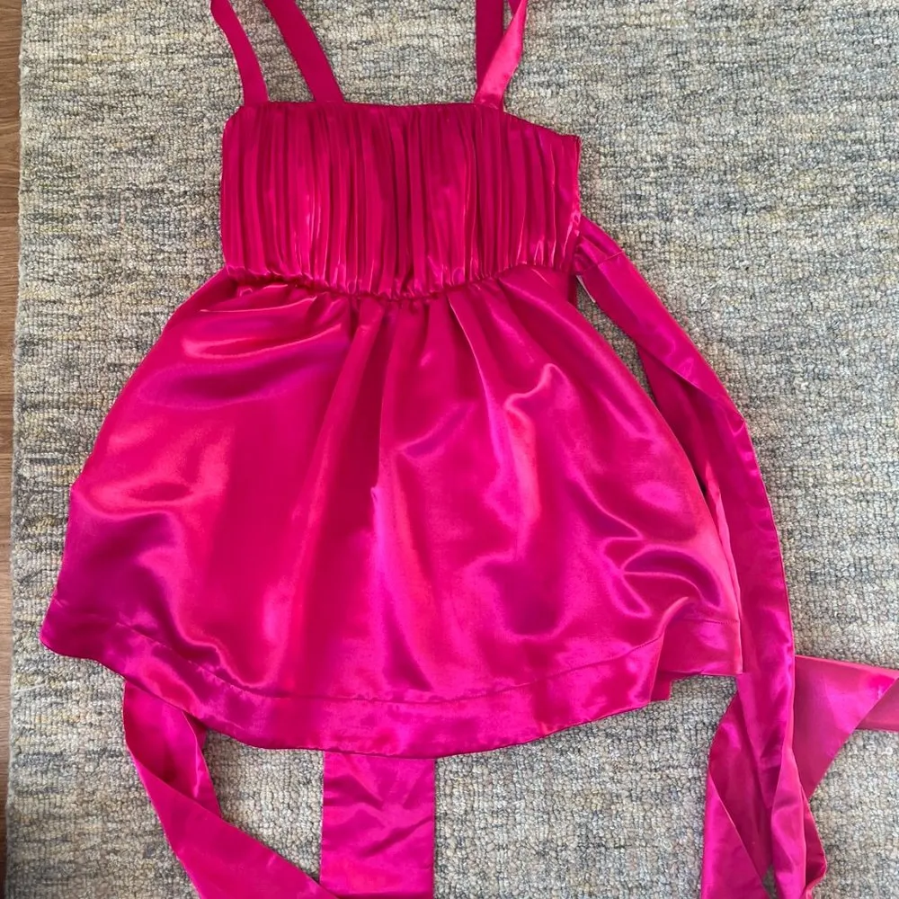 NWT Anthropologie Maeve Bow-Tie satin mini dress size 6 - Image 3