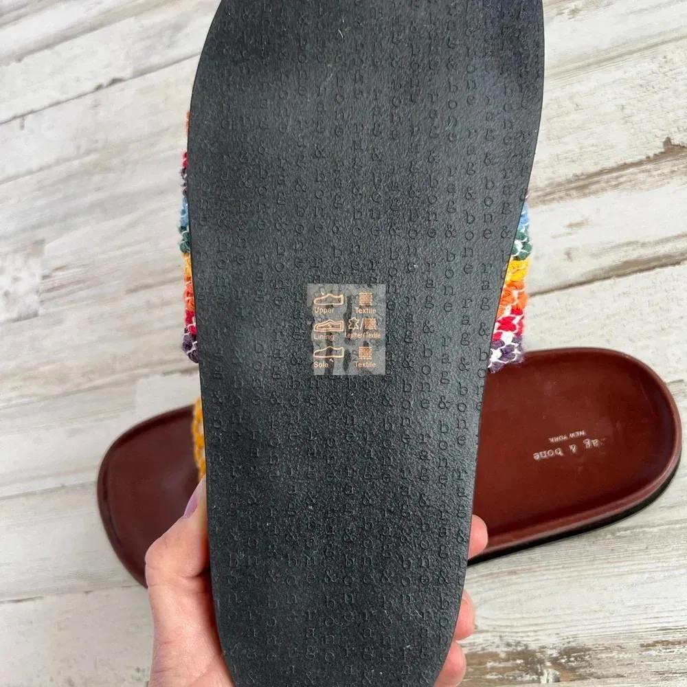 Rag & Bone Bailey Multi Colored Woven Slides Like New Size 10 runs small - Image 11