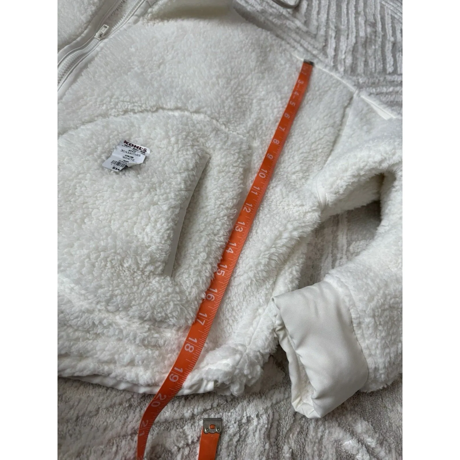 New Juniors' SO® Sherpa High Pile Oversize Quarter-Zip Pullover White Size S - Image 9