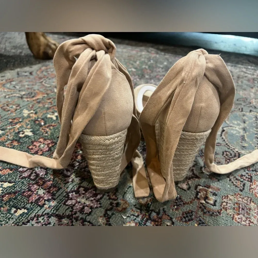 FINAL PRICE Brand New ZBY Wedges Tan Size 9 - Image 5