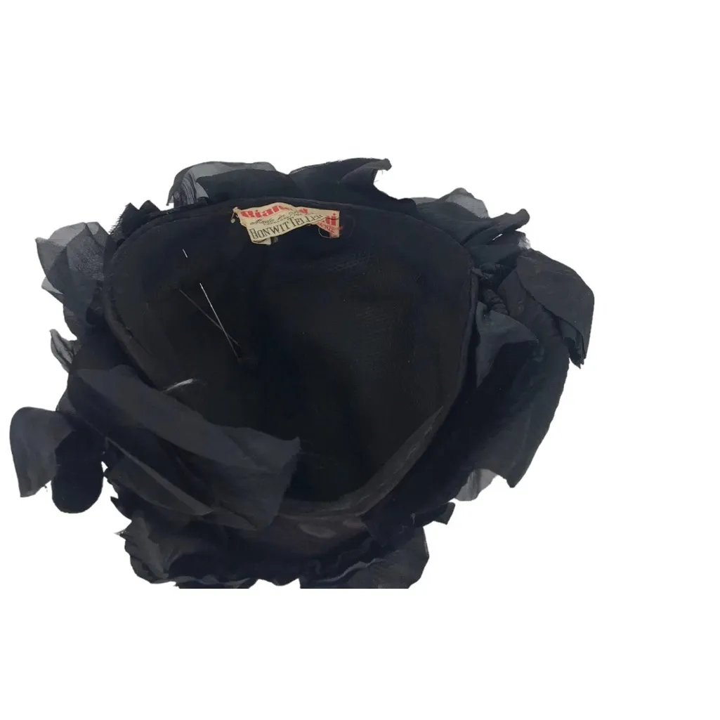 BIANCALANI FIRENZE MADE IN ITALY EXPRESSLY FOR BONWIT TELLER VINTAGE HAT BLACK - Image 8