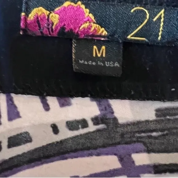 Purple black and white swirl kimono dress size medium - Image 6