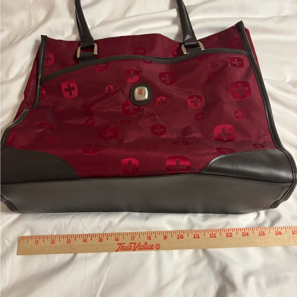 SwissGear Burgundy Nylon Tote Bag Shoulder Bag Travel Everyday Red - Image 7