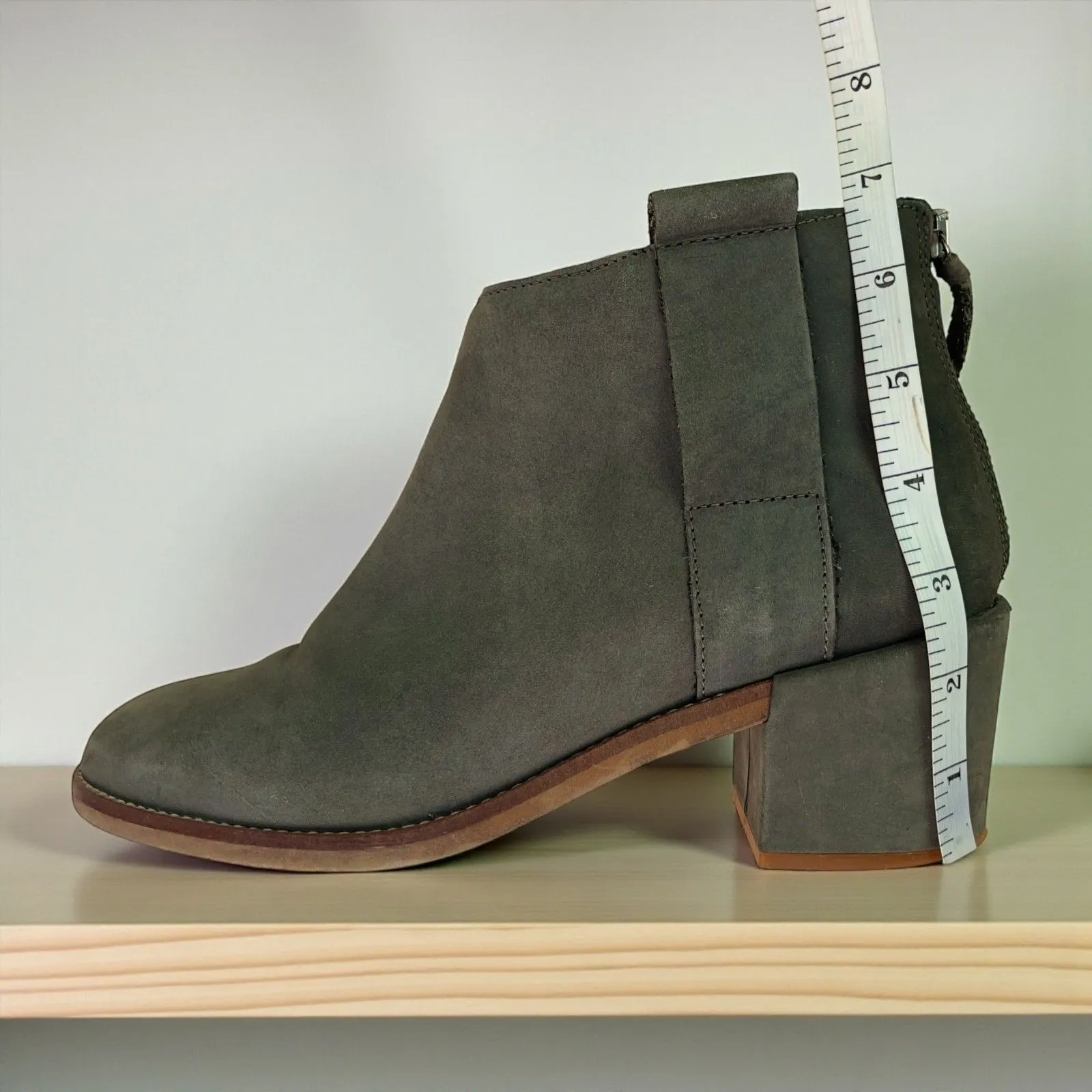 Topshop Suede Ankle Booties – Olive Gray - Image 10