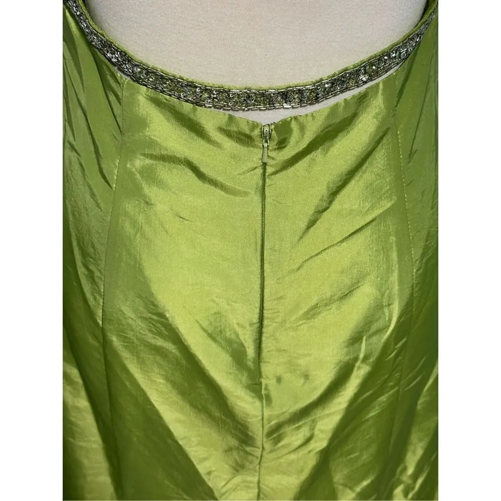 Marsoni Prom Gown Maxi Length Beaded Open Back Sweetheart Neckline‎ Green 14 Green - Image 8