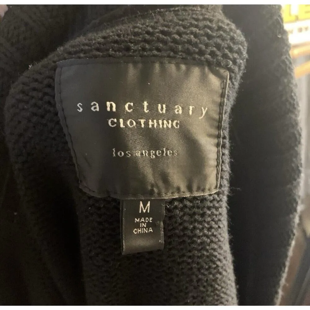 Sanctuary Clothing Black Sweater Pancho Cape Size Medium Minimalist City Wear - Image 11