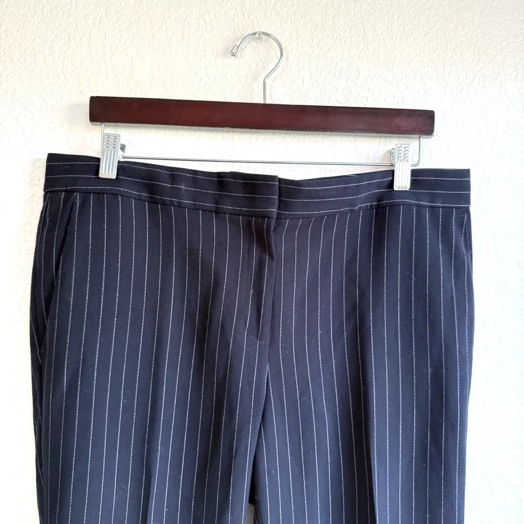 Ann Taylor Womens Pants Navy Blue Devon Fit Pinstripe Career Slacks Size 12 - Image 3