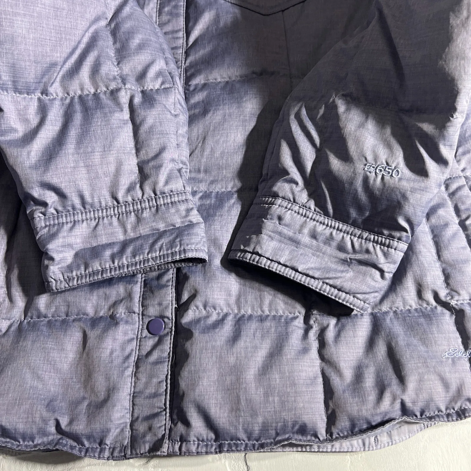 EDDIE BAUER Quilted Puffer Down Jacket Womens 2XL‎ Purple EB650 Lightweight Snap - Image 12