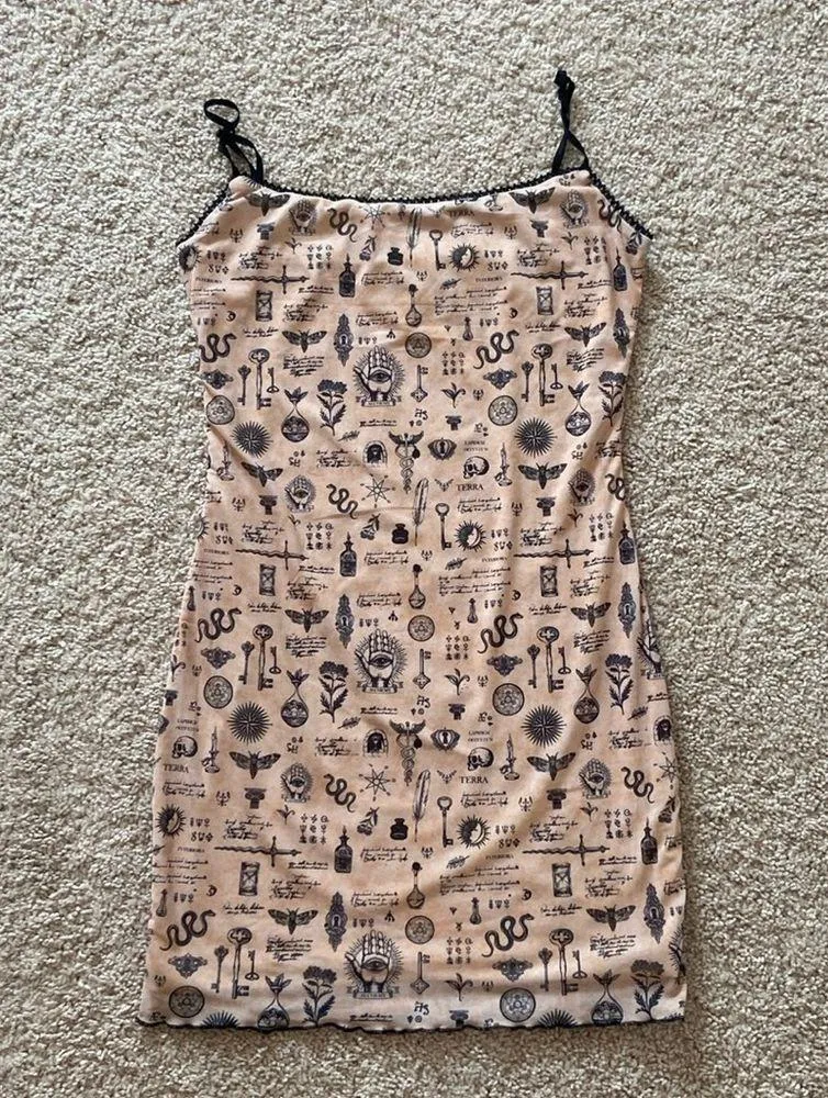 tattoo slip dress. S - Image 3