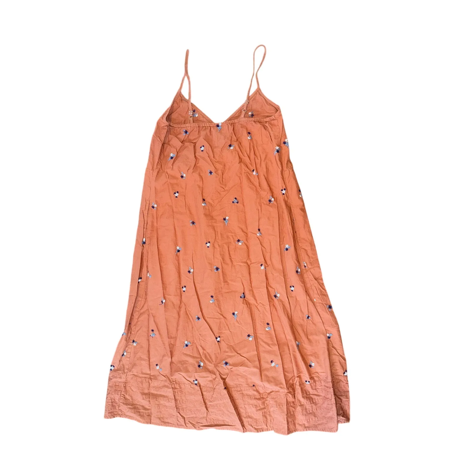 Universal Thread Rust Floral Embroidered Spaghetti Strap Sun Dress Size XS - Image 5