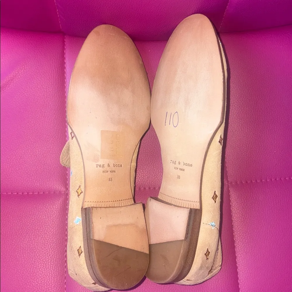 Rag & Bone Camel Tan Amber Suede Flats Size 5 - Image 10