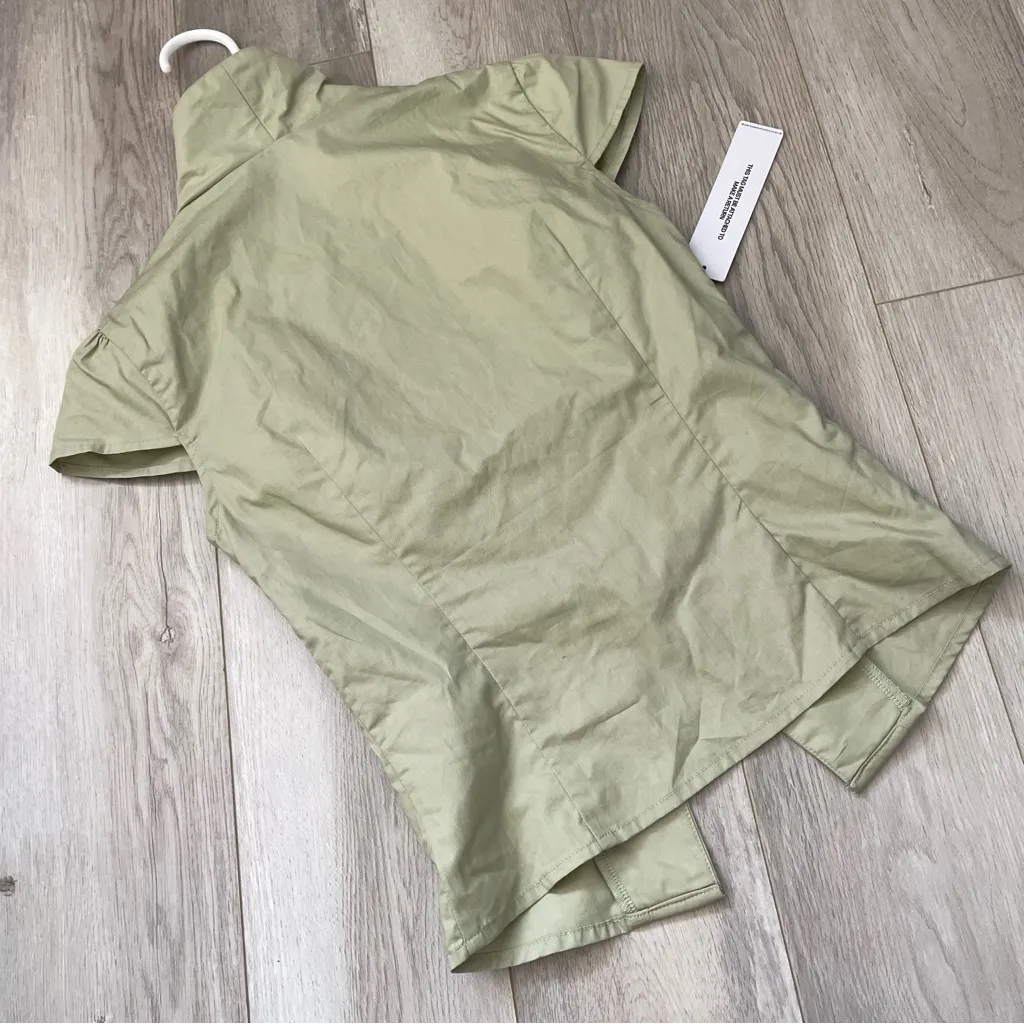 Princess Polly Top NWT crowd control collared womens Green size 2 office siren - Image 5