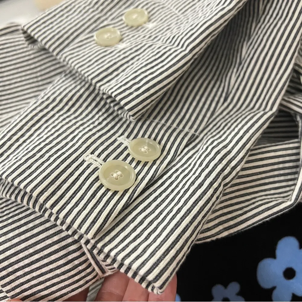 Ann Taylor Loft Blazer Seersucker Tailored Striped Blue White womens career NWOT - Image 4