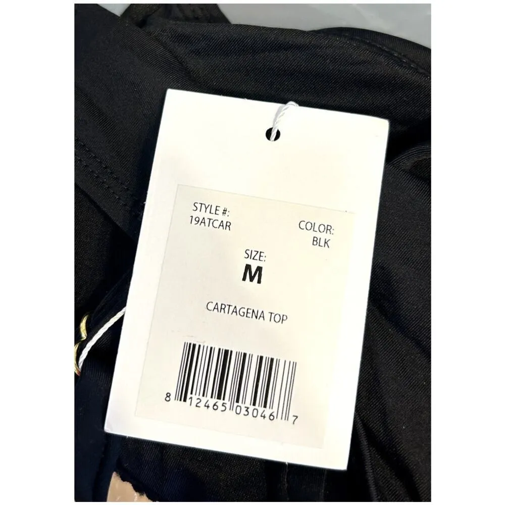 Andie Cartagena Convertible Plunge Bikini Swim Top in Black M NWT - Image 7