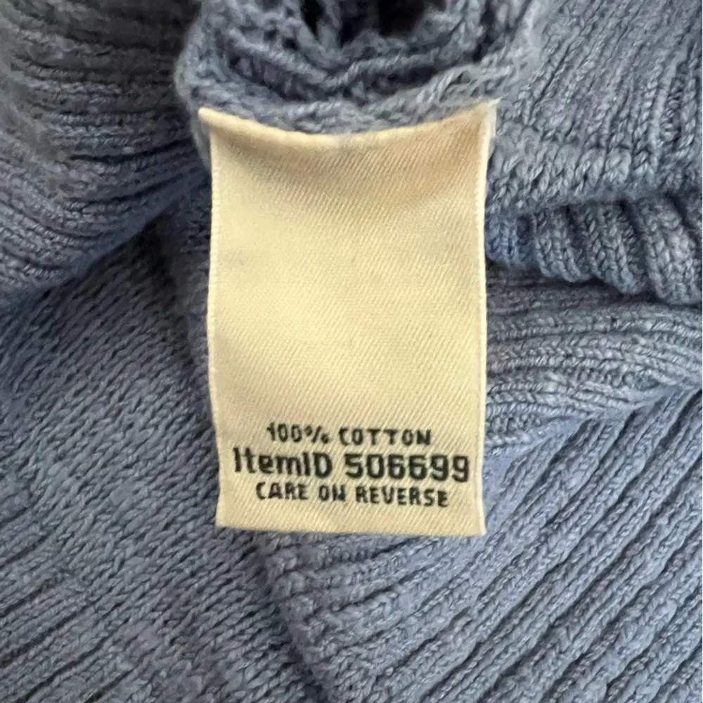COPY - LL Bean Pullover Sweater Dusty Blue Cotton Open Knit Long Sleeve Large - Image 6