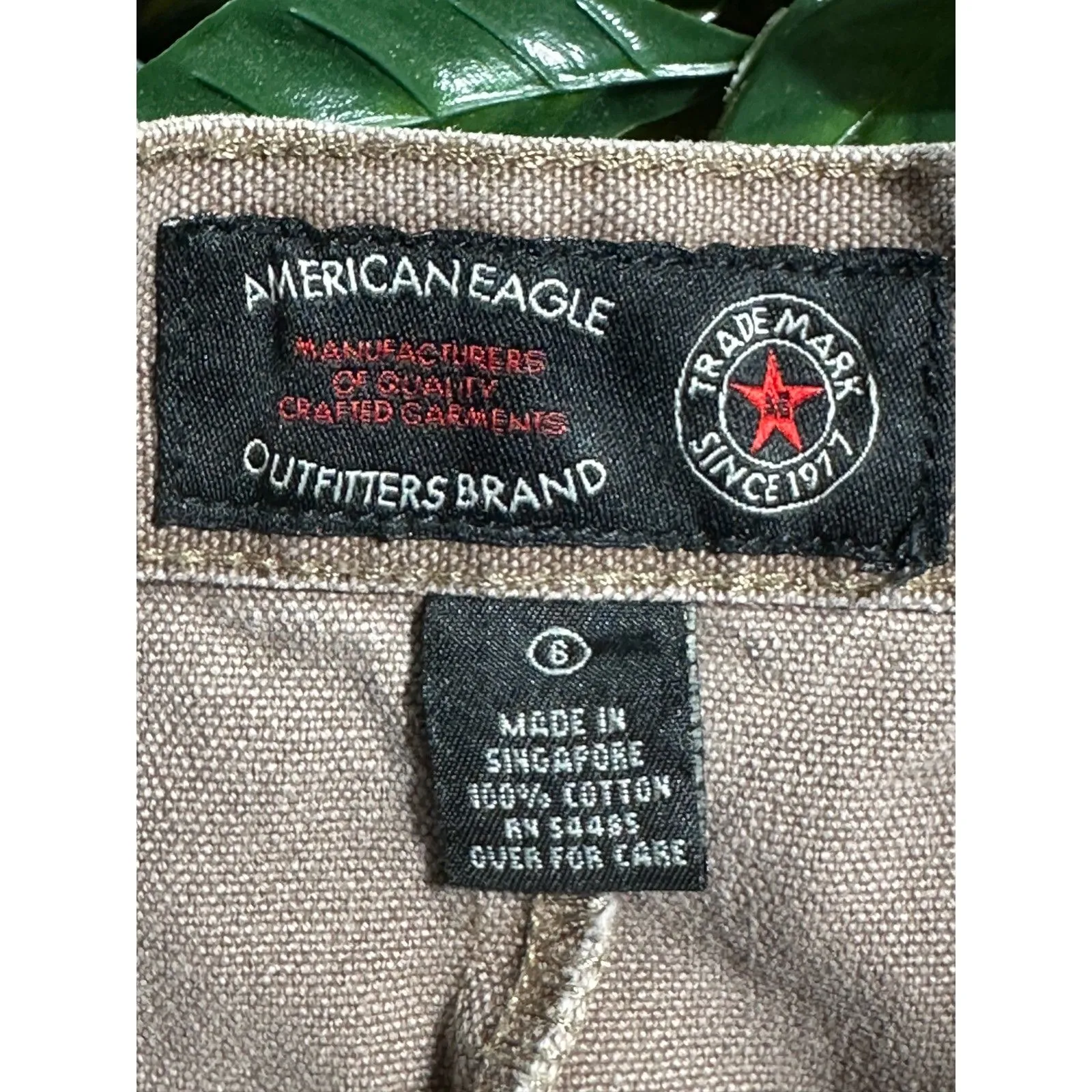 Vintage American Eagle Preppy Tan Button Up Mini Skirt Size 6 - Image 6