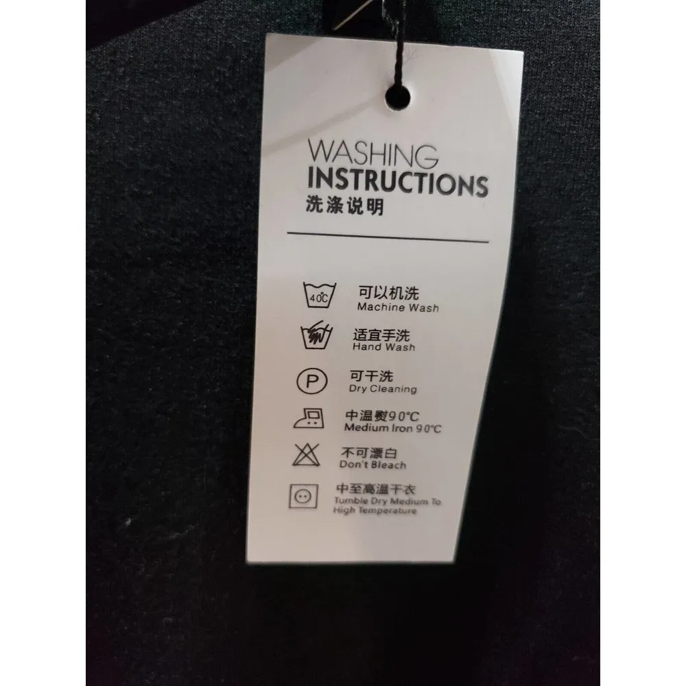 Zanzea Black Solid Polyester V-Neck Long Sleeve Pocket Tunic Dress Size Medium - Image 10