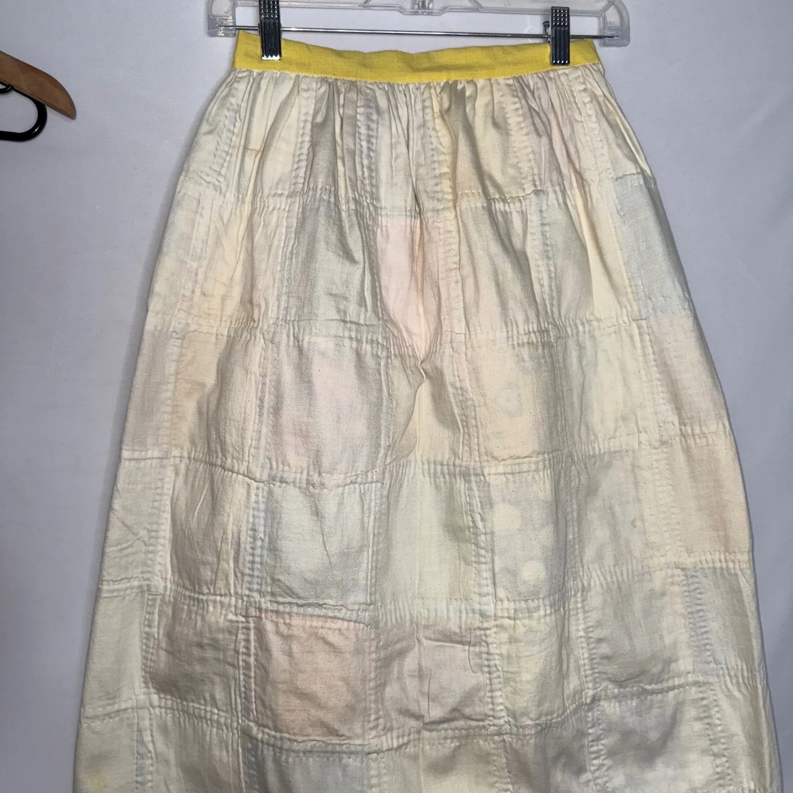 Vintage 1970s Handmade Patchwork Maxi Skirt XS Prairie Milkmaid Cottagecore - Image 13