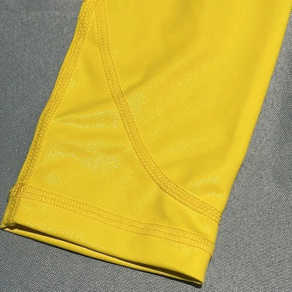 ZYIA Active Neon Yellow Metallic Light N Tight High Rise Pocket Leggings C34 - Image 5