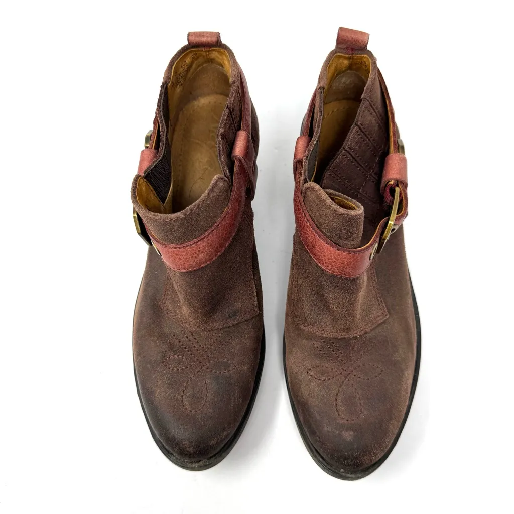 NAYA “Selma” distressed western booties, size 6.5 Brown - Image 5