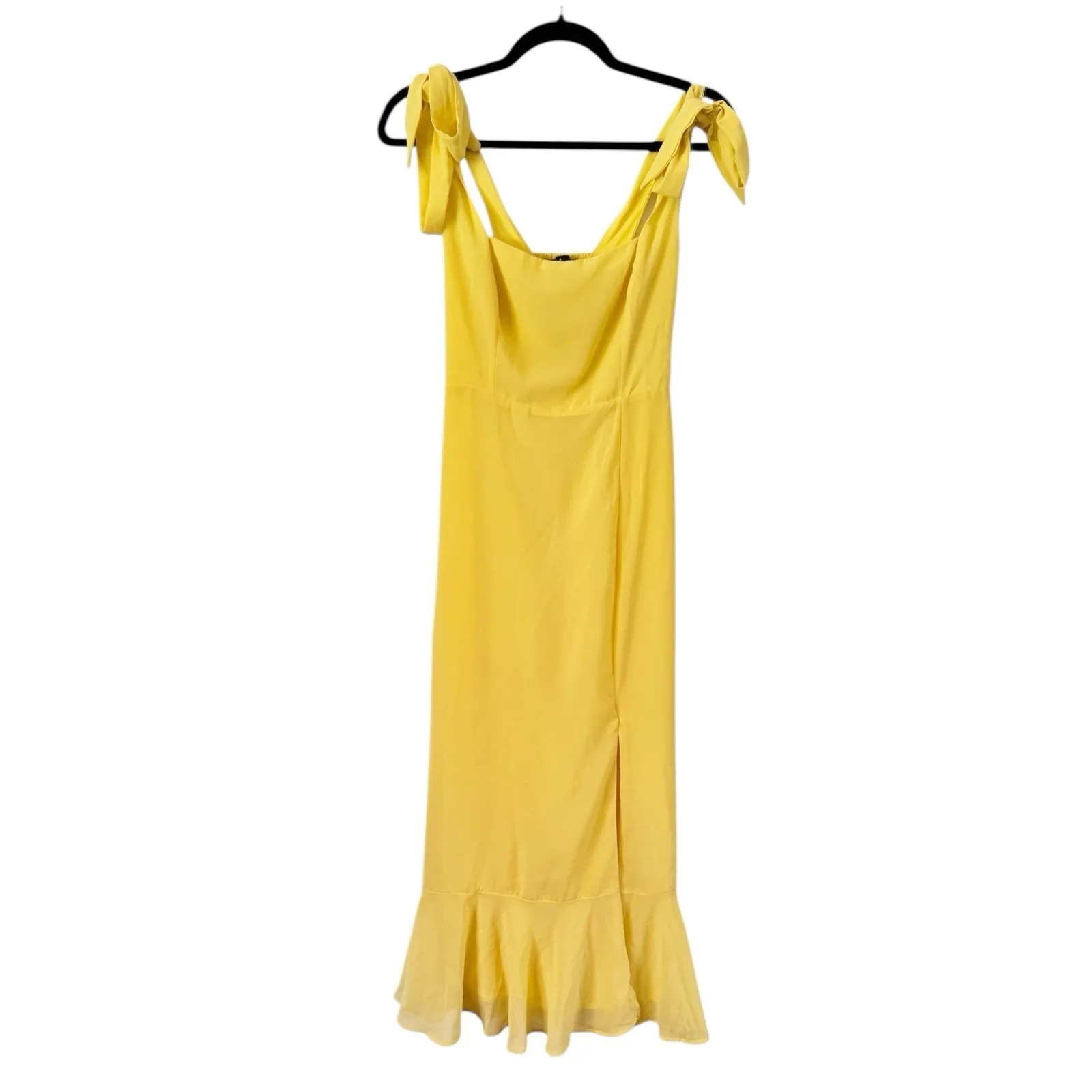 Lulus Summer Invite Tie Strap Smocked Midi Dress Butter Yellow Size XS - Image 4