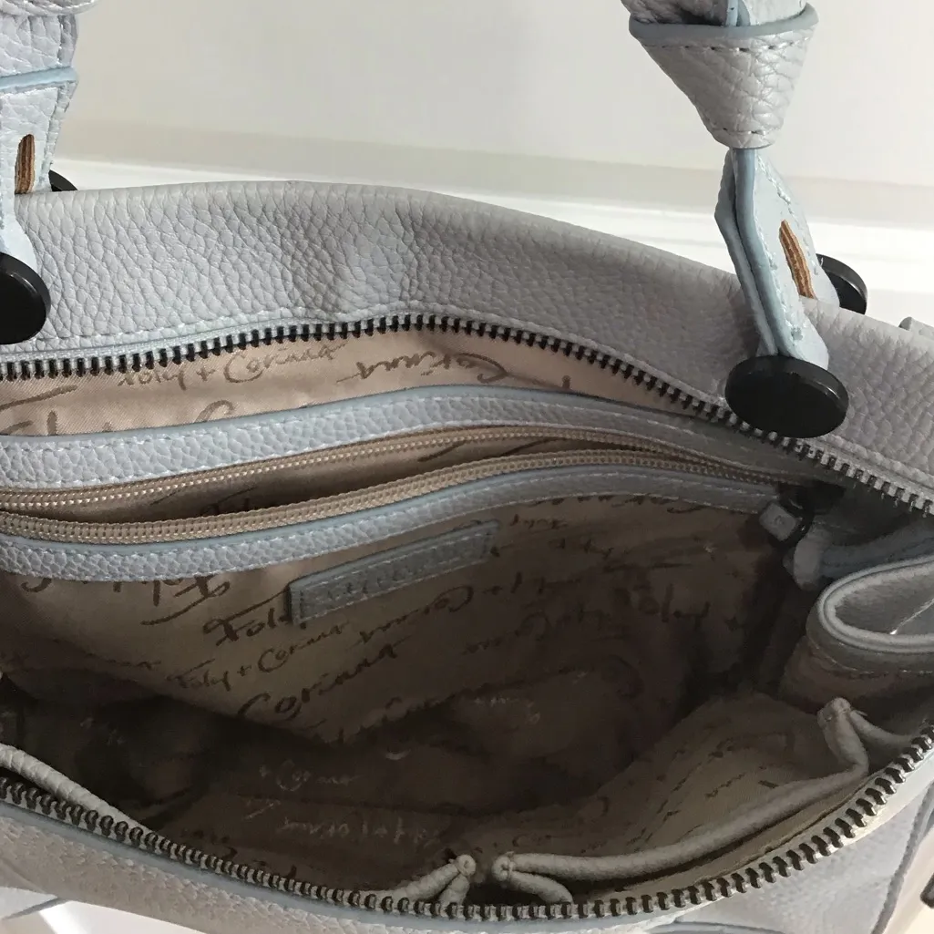 Foley And Corinna Dione Bag Blue Vegan Leather Crossbody Shoulder Bag Gray - Image 5