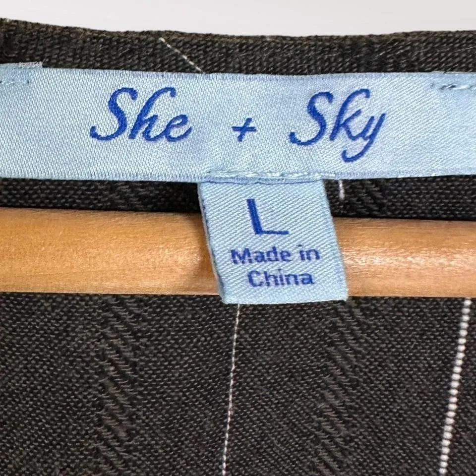 She+Sky L Open Buttoned Pinafore Dress Striped Nautical Spring Fest Hipster Cute - Image 6