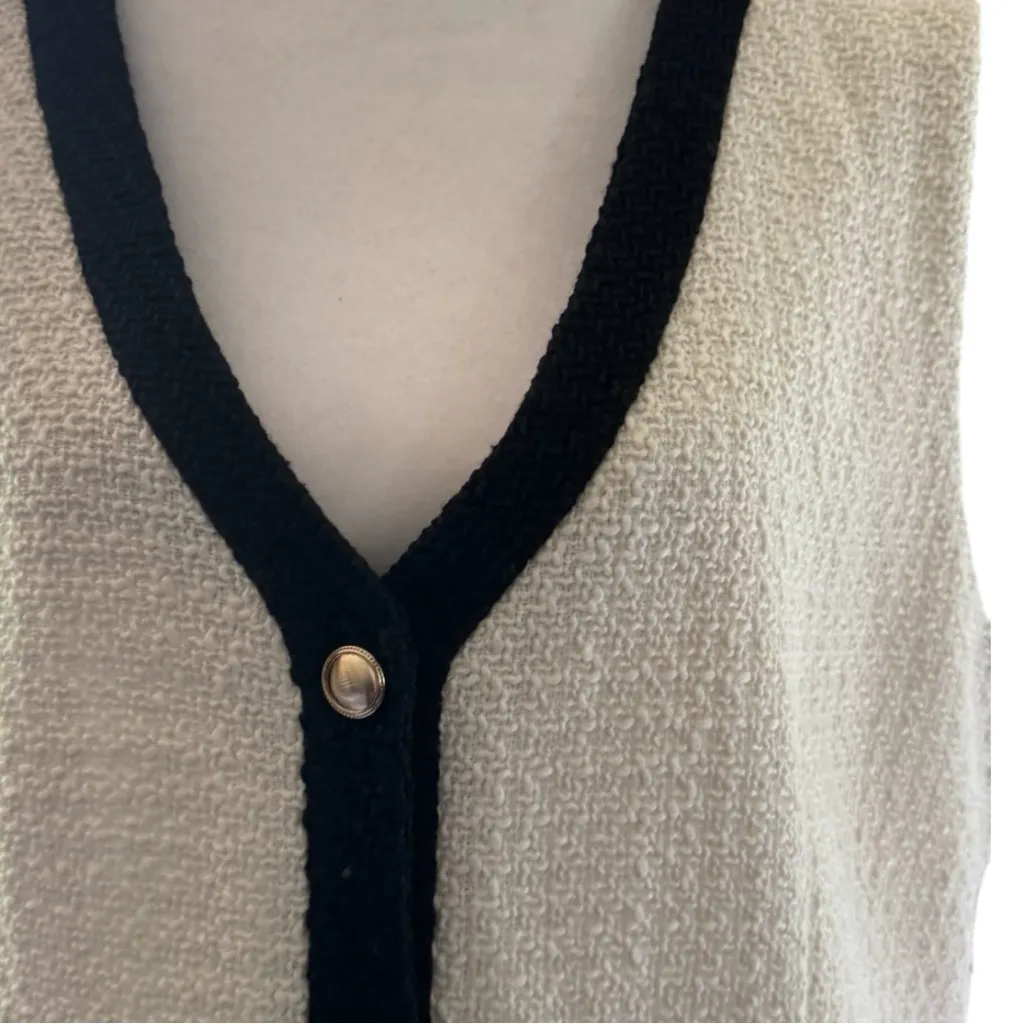 Abercrombie Women's Sleeveless Button Front Dress with Black Trim Sz XL - Image 4