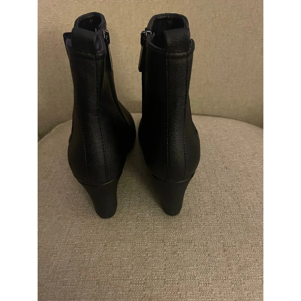 Women's Anne Klein Valore Wedge Heel Bootie Black, S86 - Image 9