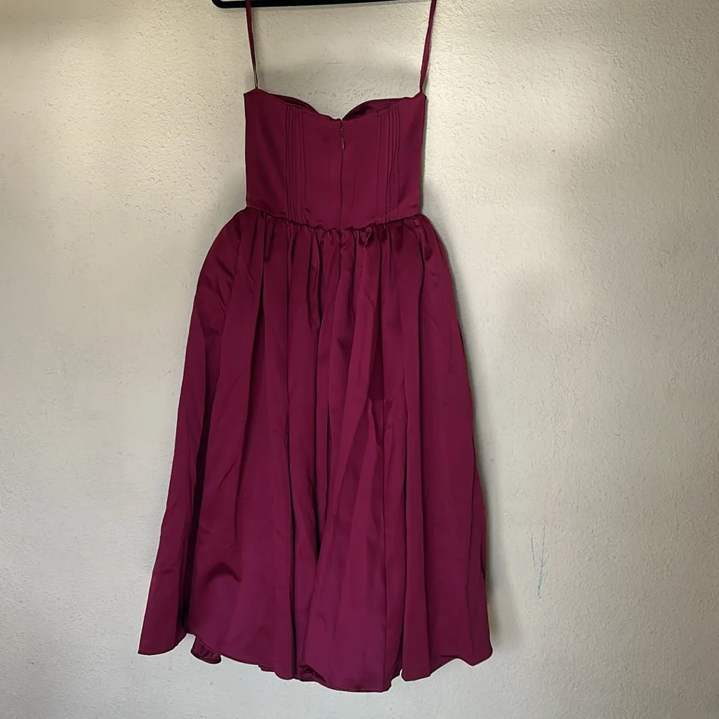 HOUSE OF CB 'Coco'‎ Burgundy Satin Tulle Midi Dress NWOT size XL - Image 10