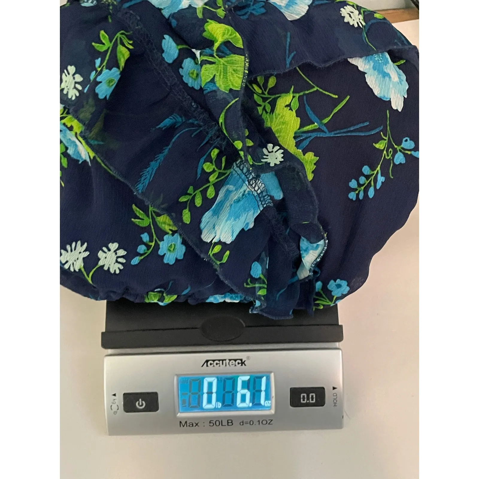 Hollister Floral Mini Dress Navy Blue Ruffle Sleeveless Summer Sundress Small - Image 10