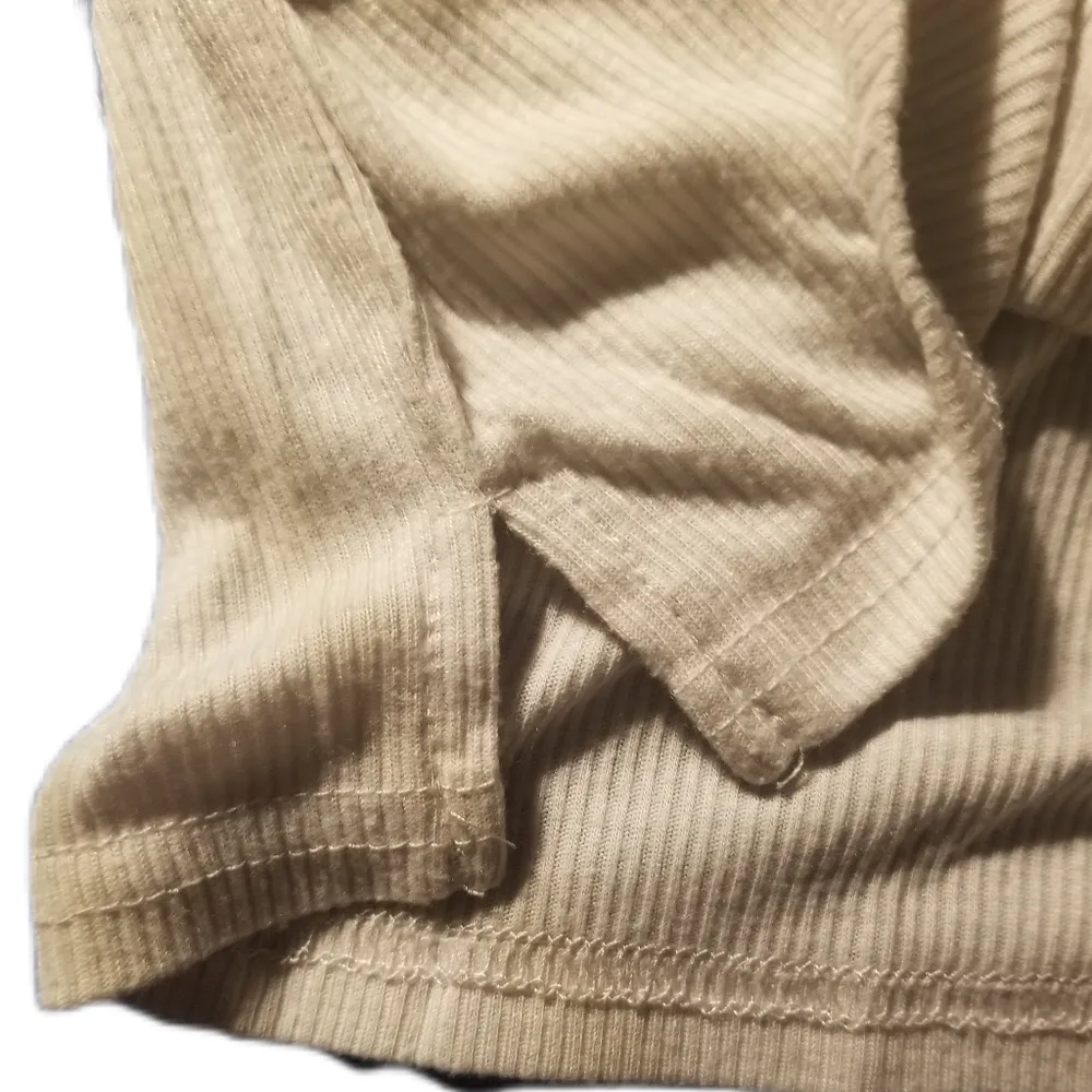 Hurley Cream Ribbed Top (Women's) - Image 3