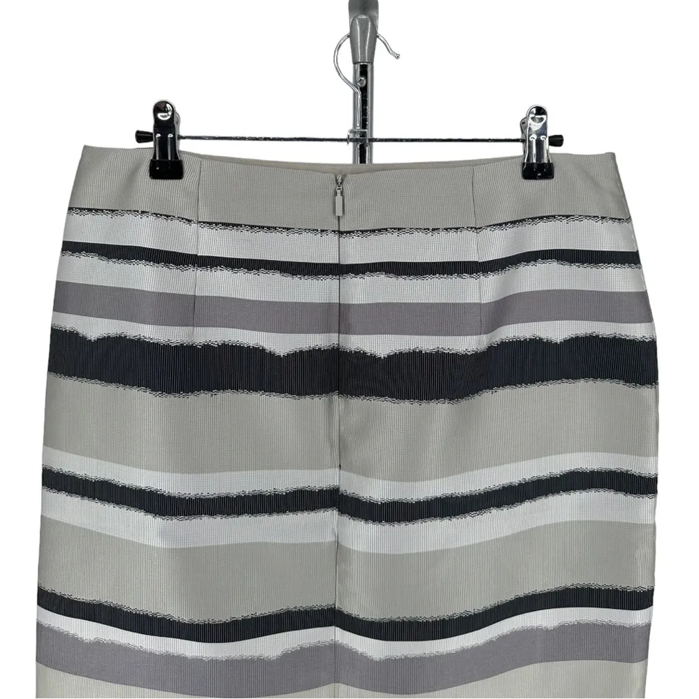 Boss Hugo Boss Vistripy Textured Stripe Neutral Pencil Skirt size US 8 - Image 4